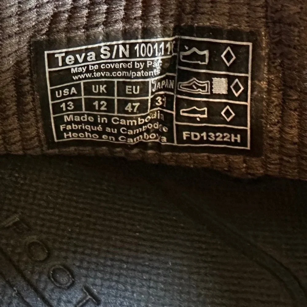 Teva Grey Omnium Closed Toe Hiking Water Sandals Men's 13